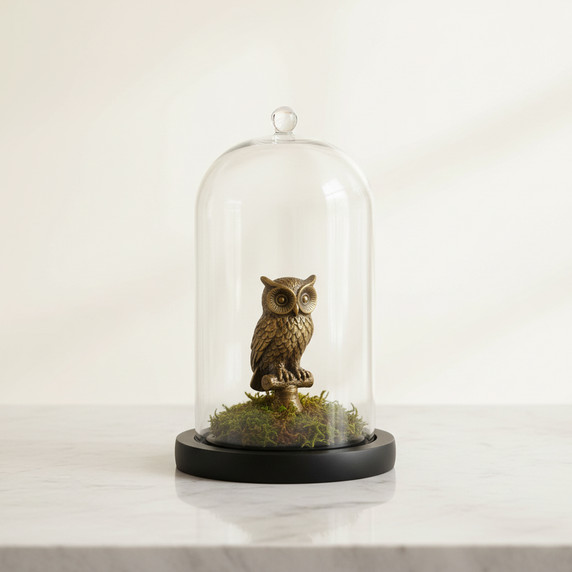 VDM0508BB - Large Glass Cloche with Base - 8.7"