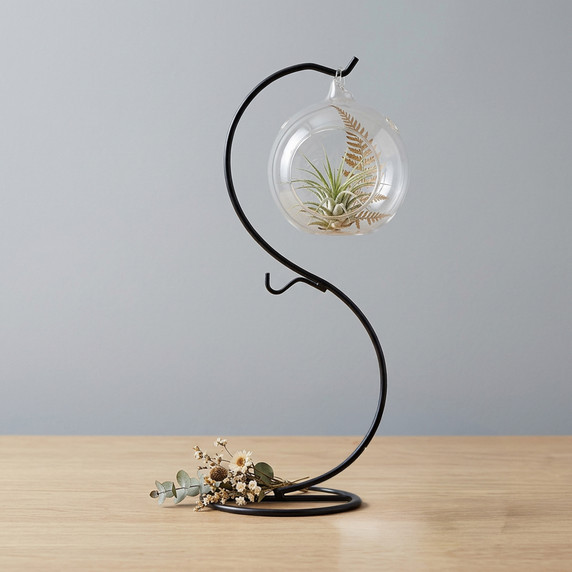 Black Metal Terrarium Hanger Collection – Decorative Hanging Display Stands (Various Sizes)