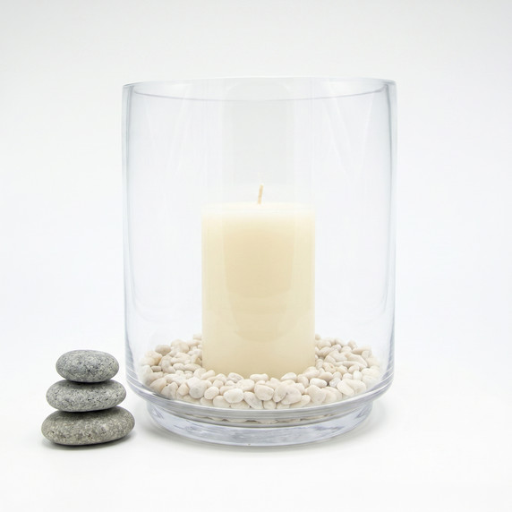 VHV4308 - Taylor Raised Hurricane Pillar Candle Holder / Vase - 7.9"  (2 pcs/case)