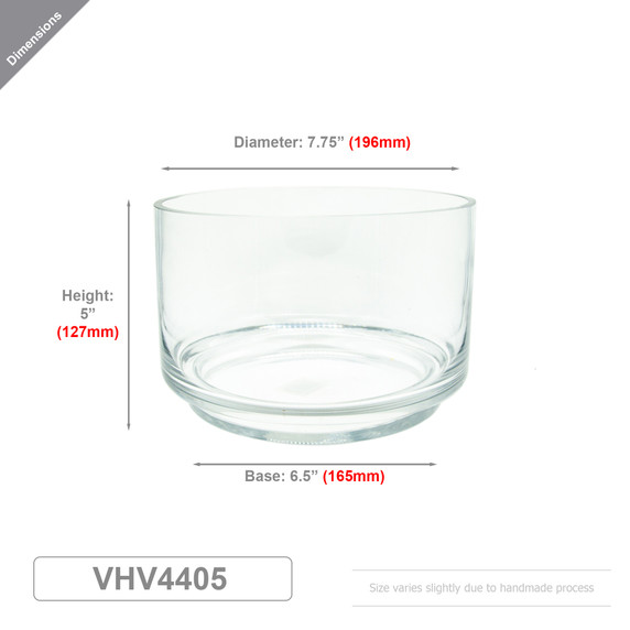 VHV4405 - Short Taylor Raised Hurricane Pillar Candle Holder / Vase - 5"  (2 pcs/case)