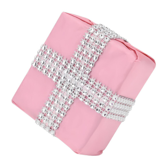 Silver Diamond Mesh Wrap Roll Rhinestone Crystal Ribbon - 10 Yards (Single Roll)