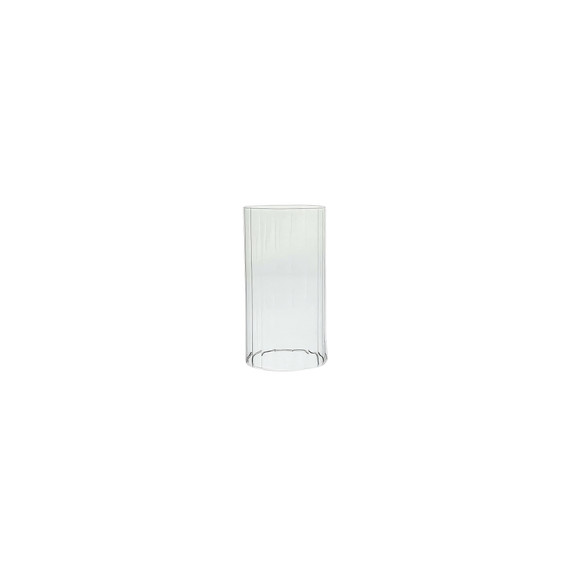 HSR3506 - Pleated/Ribbed Clear Glass Hurricane Candle Shade Chimney Tube  [No Bottom] - 3.5" x 6"