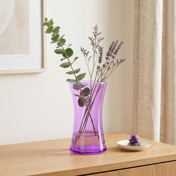 VMA1110PR - Purple Glass Rosario Vase, Machine Blown - 8"