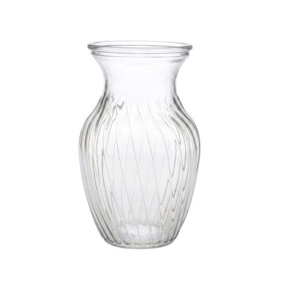 Swirled Rose Bouquet Vase, Machine Pressed - 8" (Various Colors)