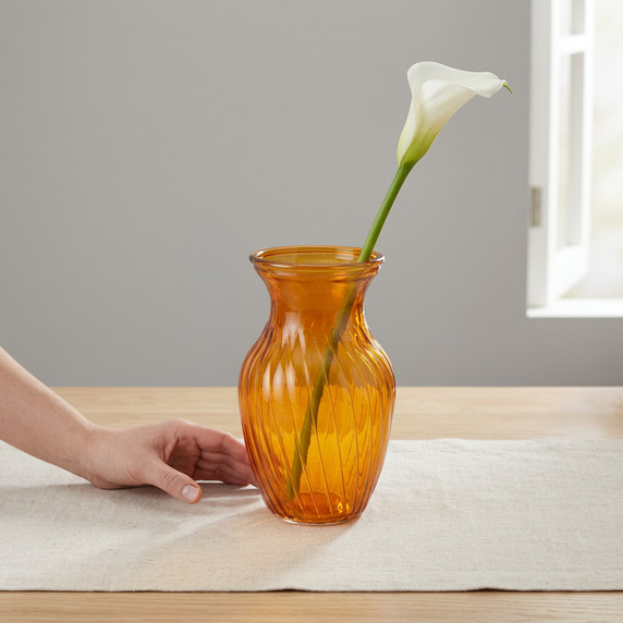 Swirled Rose Bouquet Vase, Machine Pressed - 8" (Various Colors)