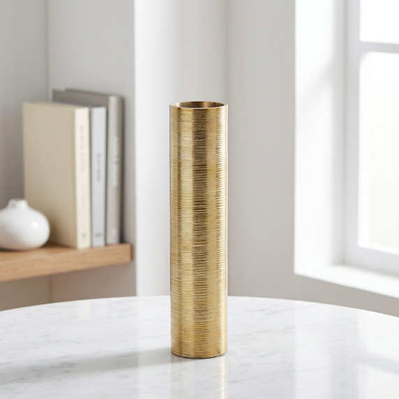 Extra Tall Ceramic Cylinder Vase - 4" x 15.75" (Various Colors)