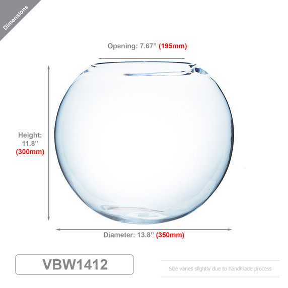 VBW1412 - Clear Round Bubble Bowl Vase - 14" x 12" (1 pc) [Foam Packed]