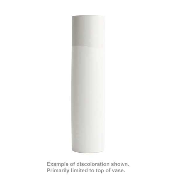 CYL0416WT - Extra Tall White Ceramic Cylinder Vase - 15.75" (As-Is / Color Defect)