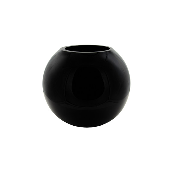 VBW0006BK - Black Glass Bubble Bowl Vase - 6"