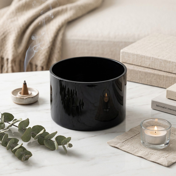 VCY0604BK - Black Glass Cylinder Vase - 6" x 4"