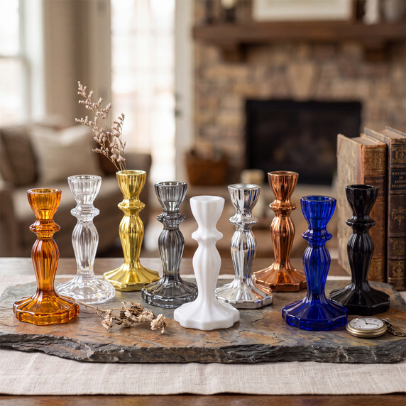 VTH1206 - Large Regal Taper Candle Holder - 6.12" (Various Colors)