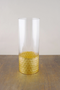 VCY0408GF - Cylinder Glass Vase with Gold Honeycomb Base - 4" x 8" (12 pcs/case)