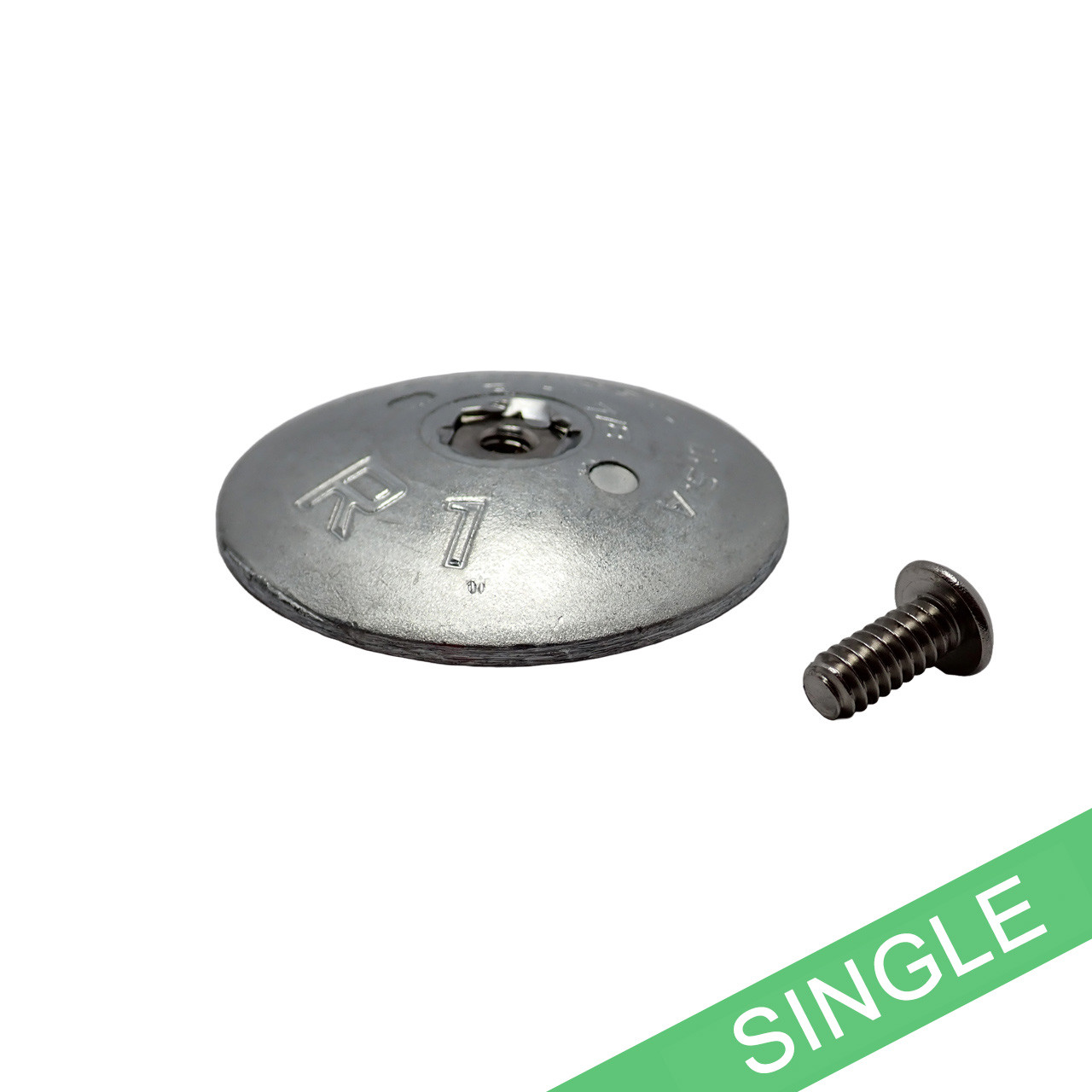 R-1-Single One-Piece Trim Tab Zinc Anode - 1-7/8