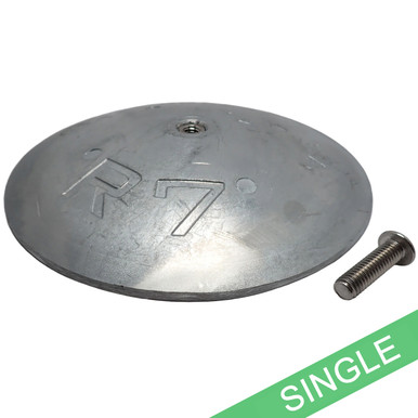 R-7-Single One-Piece Trim Tab Zinc Anode - 6-7/8