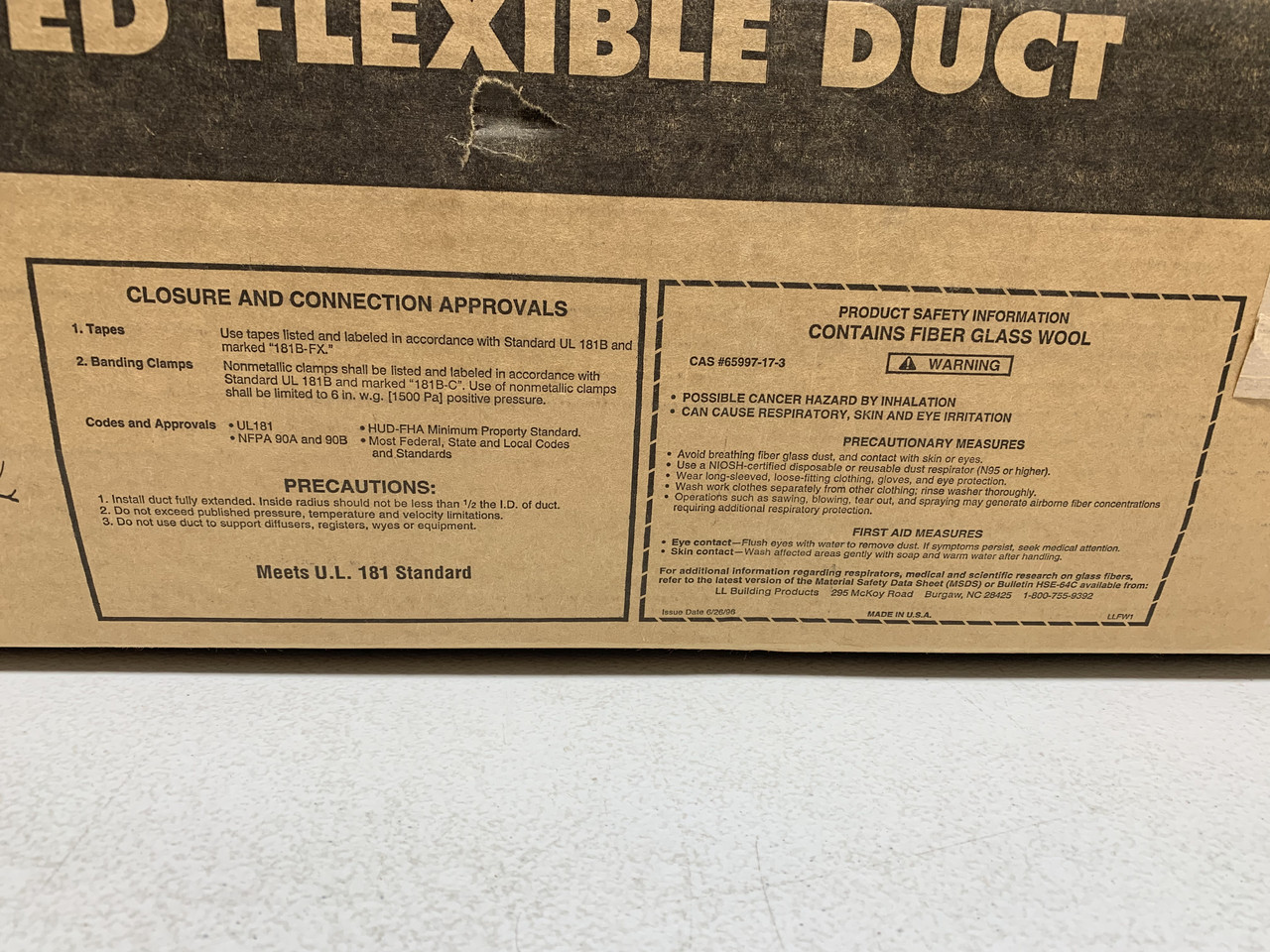 MasterFlow F6IFD4X300 Insulated Flexible Duct R6 4