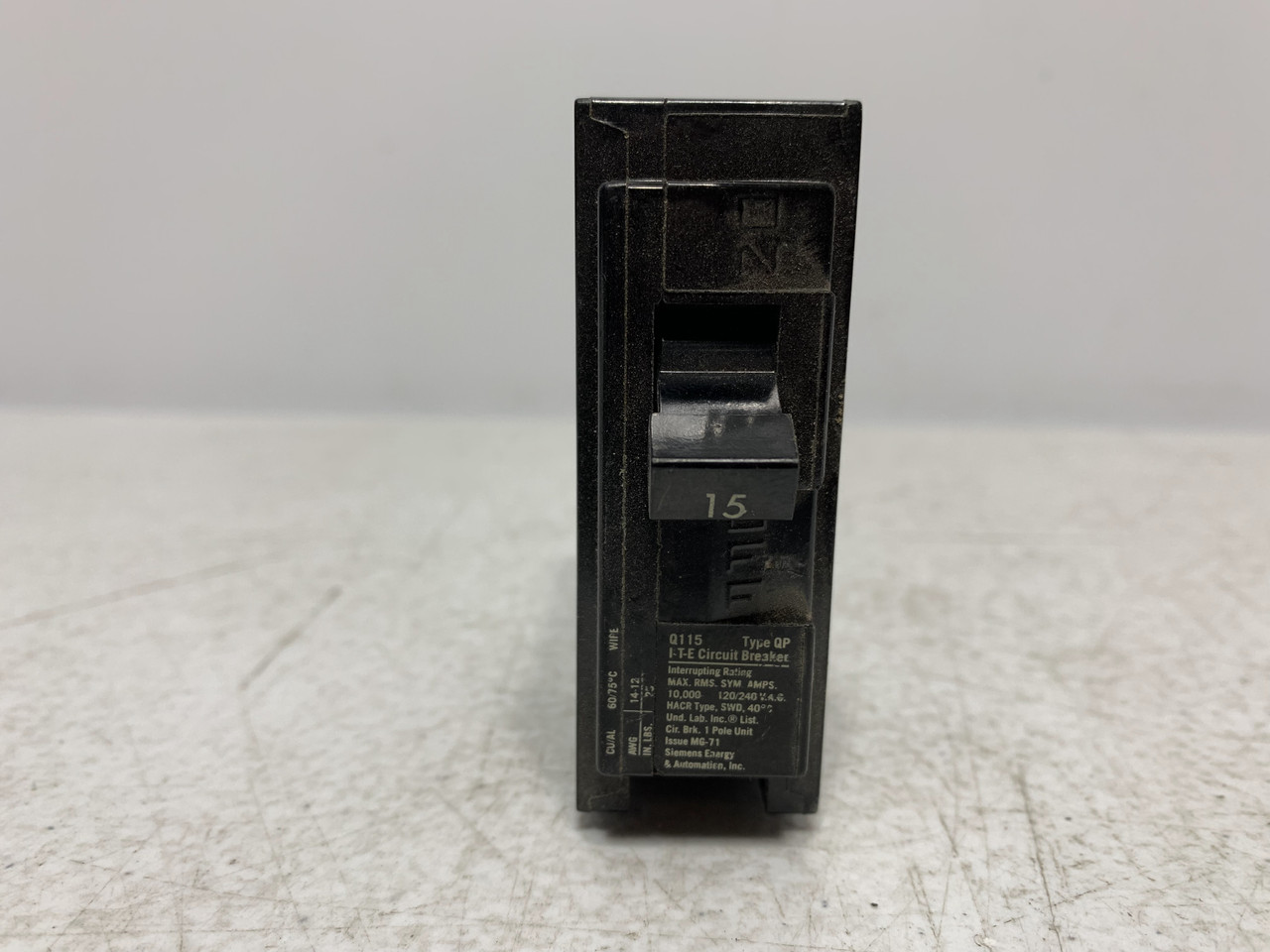 Siemens QP-115 Circuit Breaker 15A 1-Pole 120V