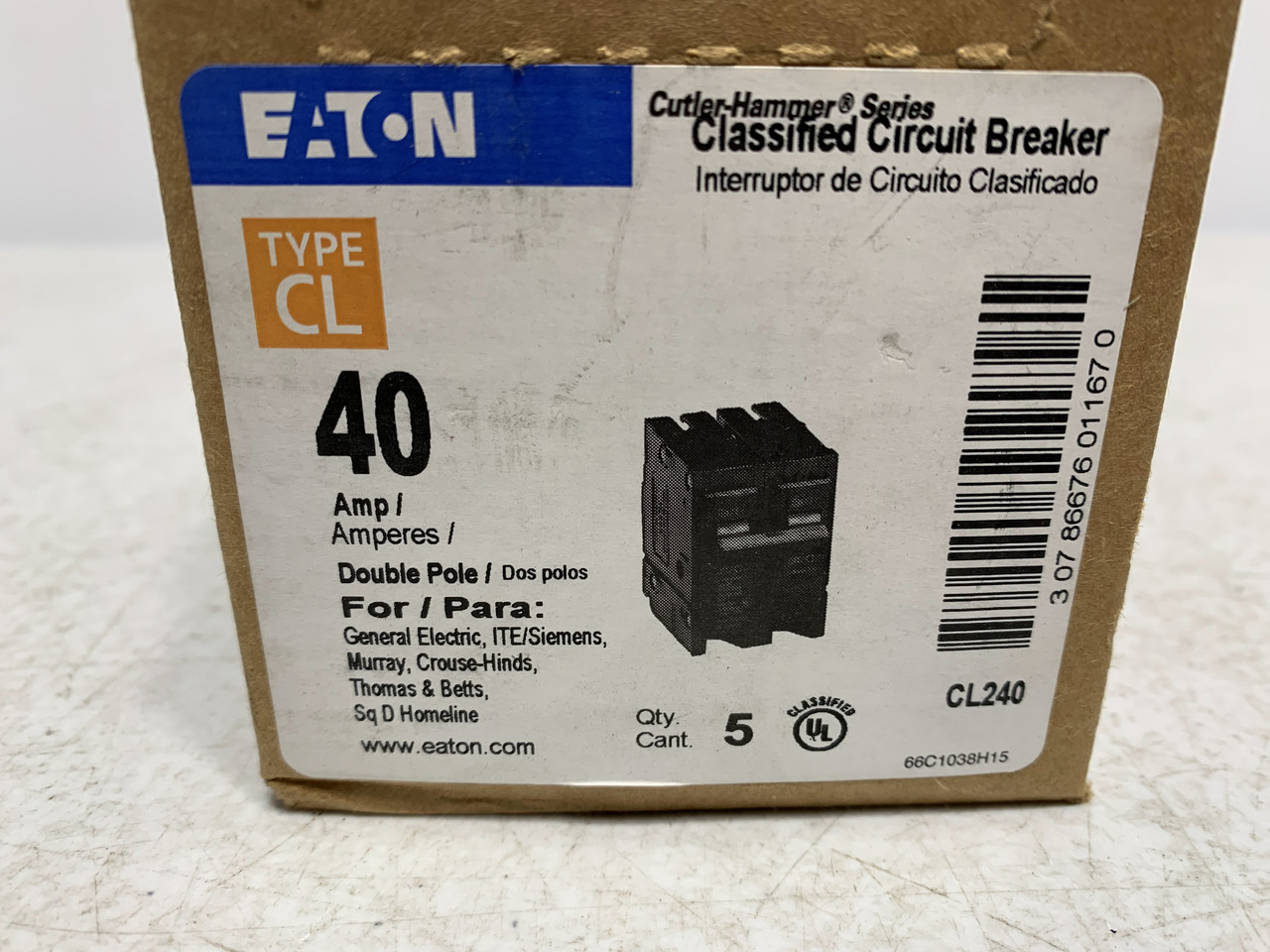Eaton CL240 Type CL 40 Amp 2-Pole Circuit Breaker