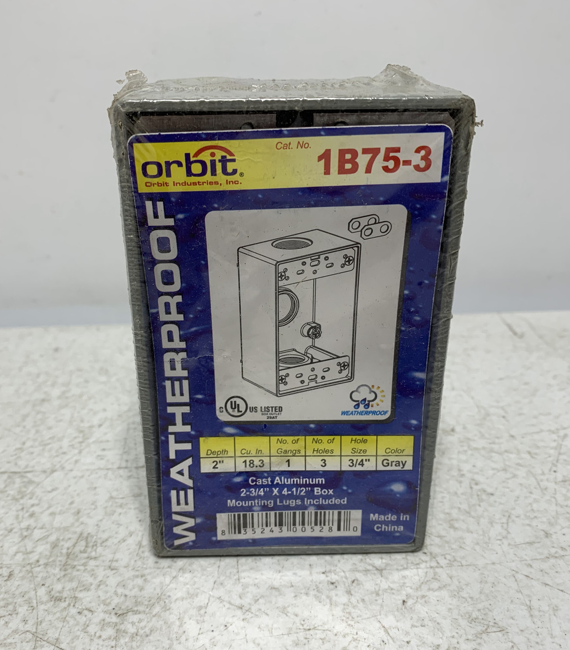 Orbit 1B75-3 Weatherproof 1-Gang Outlet Box 2