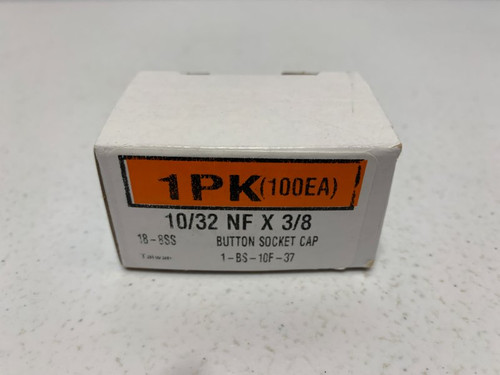 McMaster Carr 1-BS-10F-37 Button Socket Cap Screw 10-32 x 3/8" (lot of 100)