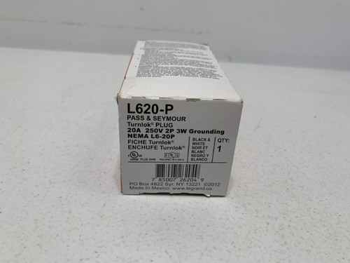Legrand L620-P Turnlok Plug 20A 250V 3W NEMA L6-20P