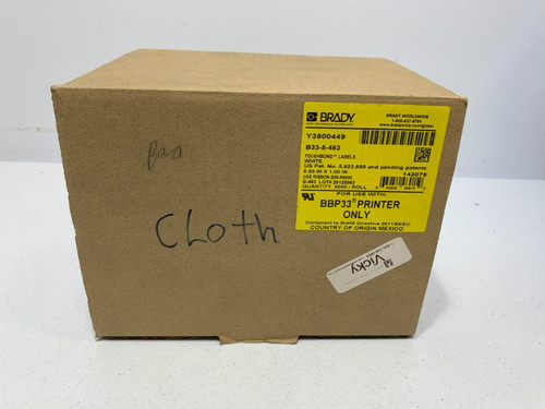 Brady B33-5-483 Printer Label 0.5" x 1" White Polyester