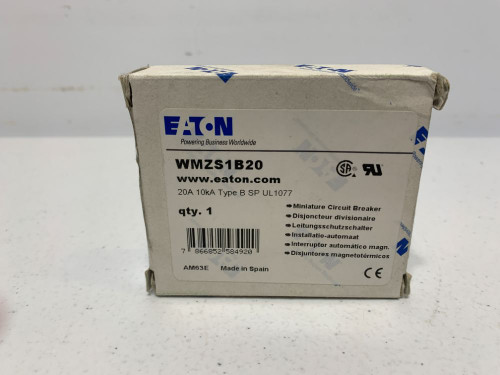 Eaton WMZS1B20 Circuit Breaker 20A 277V 1-Pole Type B