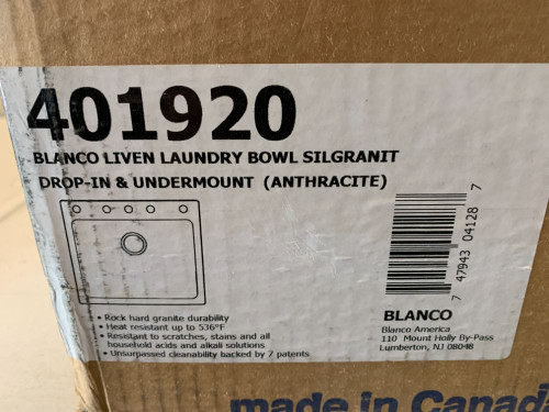 Blanco 401920 Laundry Sink SILGRANIT 25" Drop-In Undermount Anthracite