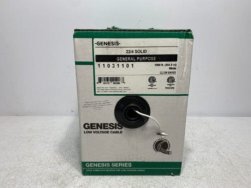 Genesis 11031101 Cable 22/4 Solid 1000' White
