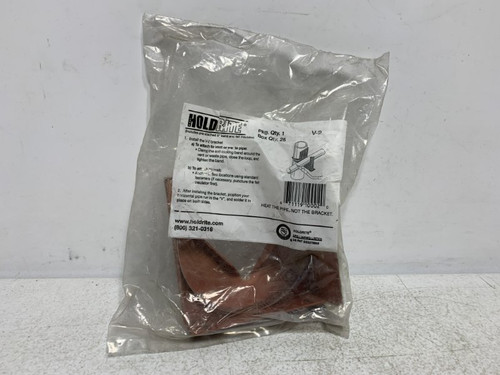 Holdrite V-2 Pipe Bracket 250 lb 4-1/2" Copper-Bonded Steel