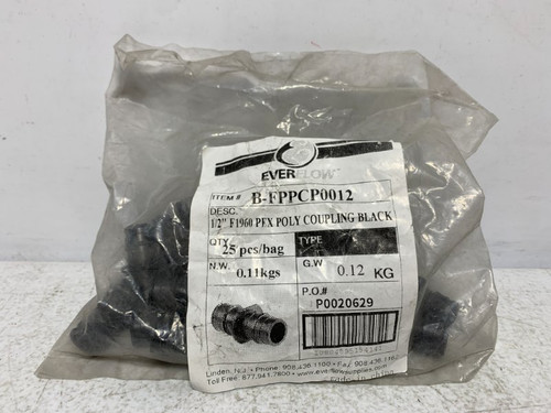 Everflow B-FPPCP0012 Coupling 1/2" F1960 PEX Poly-Alloy (lot of 25)
