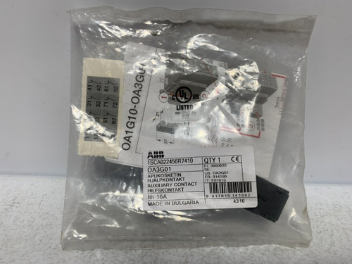 ABB OA3G01 Auxiliary Contact 16A 600VAC