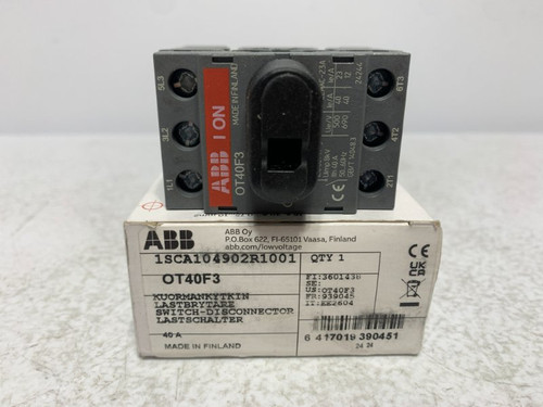 ABB OT40F3 Disconnect Switch 40A 750VAC 3-Pole