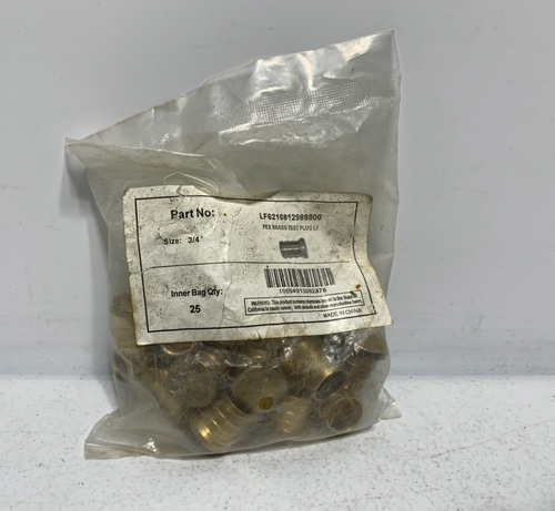 JMF LF6216812989800 Brass Crimp Pex Plug 3/4" (pk of 25)