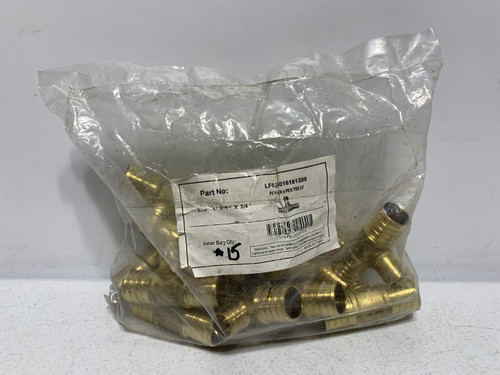 JMF LF6246016161200 Brass Crimp Pex Tee 3/4" x 3/4" x 1/2" (pk of 15)