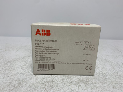 ABB T16-1.7 Thermal Overload Relay 1.3-1.7A Class 10