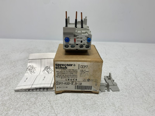 Sprecher + Schuh CEP7-A32-2.9 Overload Relay 1.0-2.9A Class 10