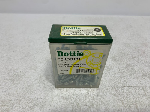 Dottie TEKDD101 Self Drilling Screw #10 1" Pan Head Square Drive (lot of 100)