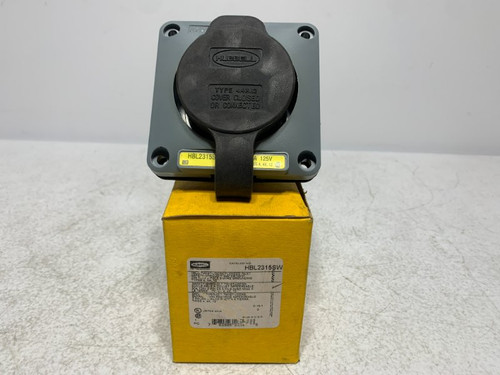 Hubbell HBL2315SW Flanged Inlet 20A 125V Watertight