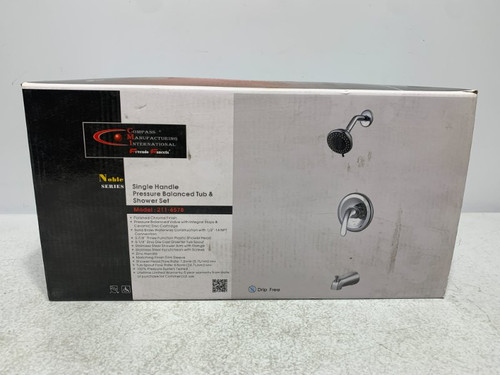 Compass Manufacturing 211-6578 Tub and Shower Faucet Set Chrome