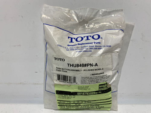 Toto THU848 PN-A Toilet Tank Push Button Assembly Polished Nickel