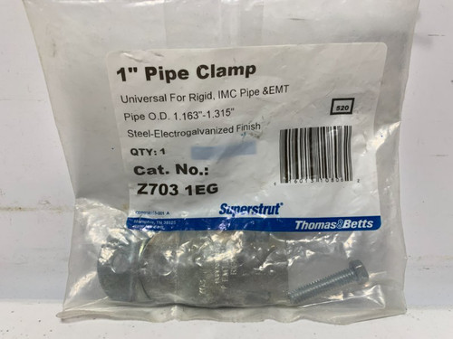 Superstrut Z703 1EG Pipe Clamp 1" OD Steel Electrogalvanized