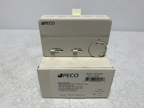 Peco TA170-001 Thermostat 24-277VAC 3 Fan Speeds