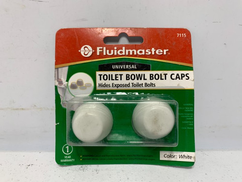 Fluidmaster 7115 Toilet Bowl Bolt Caps White Plastic