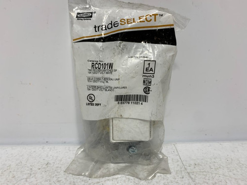 Hubbell RCD101W Rocker Switch 15A 120/277V White