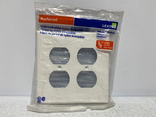 Leviton R52-PJ82-W Wallplate Midway Size Nylon White (lot of 3)