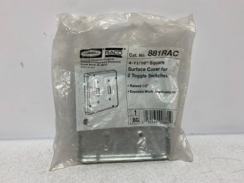 Hubbell 881RAC Square Cover 4-11/16" for 2 Toggle Switches