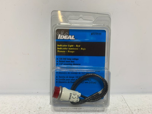 Ideal 777111 Indicator Light 125V Raised Red Lens