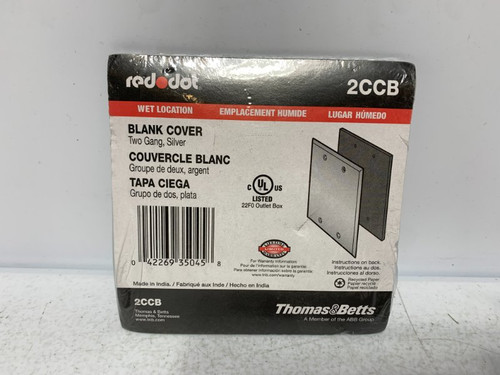 Red Dot 2CCB Blank Cover 2-Gang Silver (lot of 2)