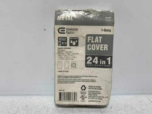 Commercial Electric 322 761 Flat Cover 1-Gang Metal Wet Rated