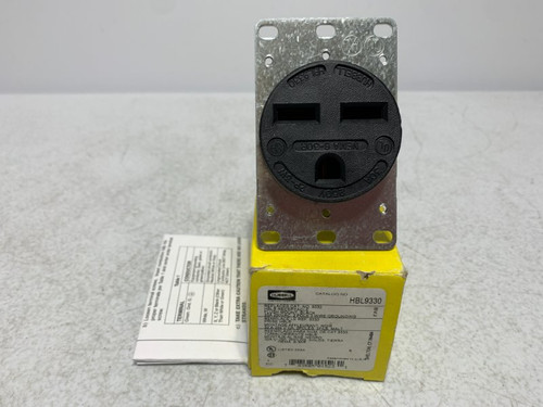 Hubbell HBL9330 Receptacle 30A 250V 2P3W Black